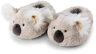 Hausschuhe Koala Karbor 40-43 (L) - grau - Warme Kuscheltier Hausschuhe aus Plüsch für Kinder und Erwachsene, Tier-Schuhe mit Anti-Rutsch Sohle, Slippers