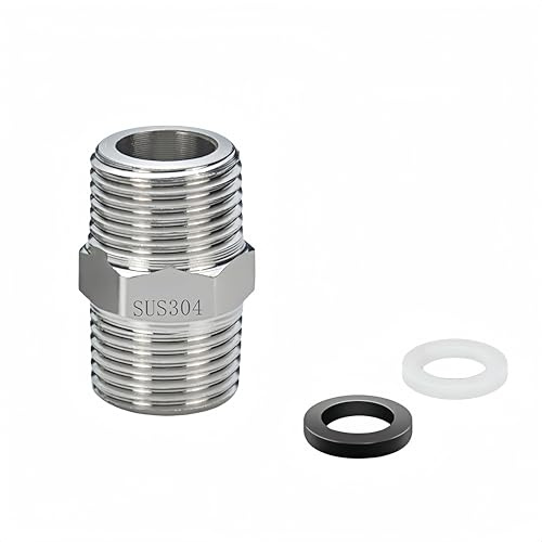 MxSplorion Shower Hose Connector, G1/2 Shower Hose Extension Fitting,Stainless Steel Hoses Connector Make Extra Long Shower Hoses, Chrome
