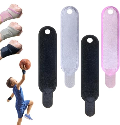 ARTGUTS 4 muñequeras para niños, muñequera transpirable, vendaje ajustable, vendaje para la muñeca para fitness infantil, deportes y actividades diarias (negro, rosa, gris)