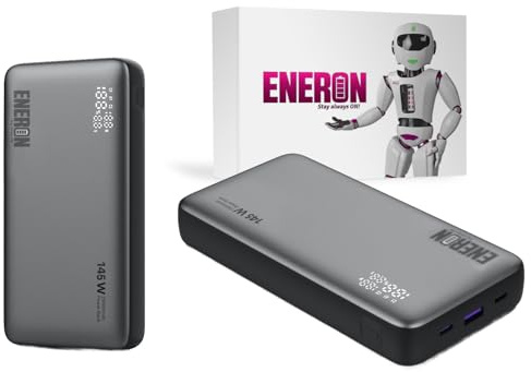 25000 mAh Power Bank Eneron 145 W Fast Charger 2 x USB-C USB-A Battery Pack Portable