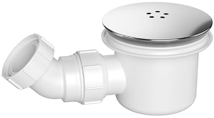 Chrome Shower Trap 90mm – Easy Clean Shower Waste Trap for Enclosure Trays – Replacement 90mm Shower Drain Cover with 1½ Outlet – Chrome Shower Tray Waste Trap