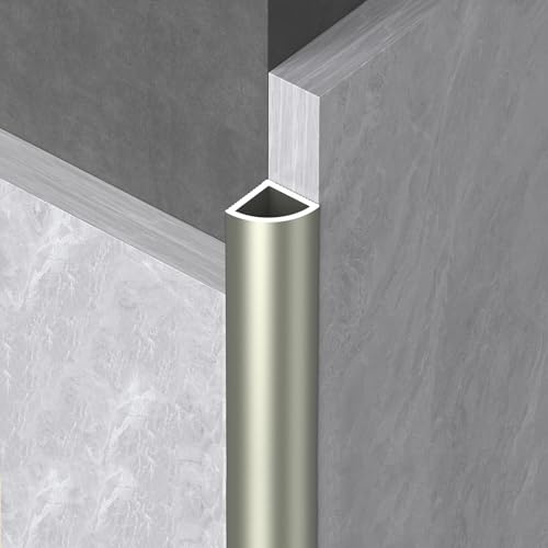 Fliesenprofil Viertelkreis-Leiste, 90 Cm *3 Stück – Aluminium-Bogenleiste Für Außenecken, Für Badezimmer, Büro, Hotel Und Schule(Champagne Gold,10x10mm)