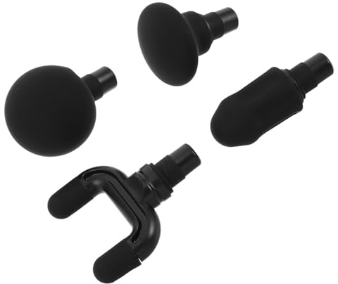 Aufsatz Massagepistole 4 Stück Silikon Ersatzköpfe für Sportler | 12–13mm Tiefengewebemassage, für Heimgebrauch und Fitnessstudio, Schwarz, Tragbar
