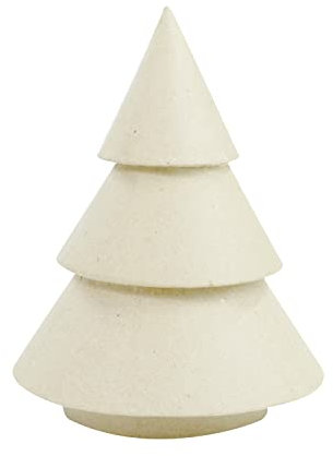 Décopatch NO030C Weihnachtsbaum S (aus Pappmaché, 14 x 14 x 18 cm, zum Verzieren, perfekt für Weihnachtsdeko, Kartonbraun)