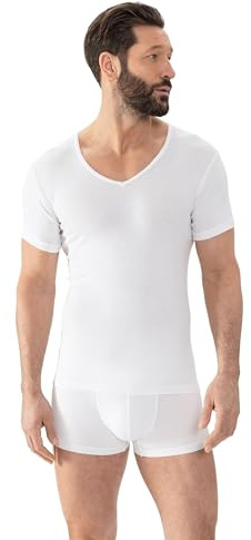Mey T-Shirt für Herren - V-Ausschnitt - Kurzarm-Shirt aus 100% hochwertiger Pima-Baumwolle - Als Basic Shirt, Unterhemd oder Sportshirt - Natürliches Tragegefühl - in 4 Farben, Größe 4-8