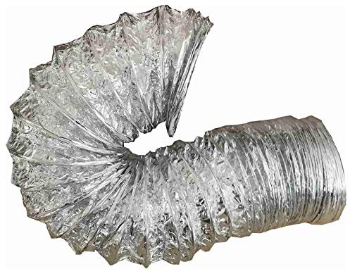 daniplus Tuyau d'évacuation d'air flexible en aluminium - Diamètre : 125 mm - 6 m - Pour ventilation, sèche-linge, hotte