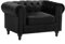 Beliani Eleganter Sessel im englischen Stil Samtstoff Schwarz Chesterfield