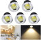 Audor Mini Klein Einbaustrahler LED Set 5er, 3W LED Deckenstrahler COB Deckenspots Einbauleuchte Aluminium Spots LED Set Warmweiß für Weinschrank/Schrank/Küche/Wohnzimmer