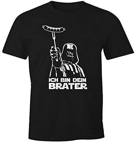 MoonWorks® Herren T-Shirt Ich Bin Dein Brater Fun-Shirt Grillen Barbecue BBQ Fleisch Parodie Nerd schwarz 3XL