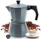 VINEKRAFT Moka Pot, 6 Cup/300ml Italian Coffee Maker, Aluminium Stovetop Coffee Maker Espresso Maker with a Coffee Clip Spoon