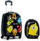 DREAMADE 2 TLG. Kinderkoffer & Rucksack, 16” +12” Kinderkofferset, Kindertrolley Kindergepäck, Handgepäck Reisegepäck Hartschalenkoffer für Kinder (Schwarz, 16 Zoll +12 Zoll)