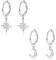 Milacolato 2 Paar 925 Sterling Silber Moon Star Dangle Hoop Ohrringe CZ Drop Huggie Knorpel Cute Ohrringe Set für Frauen Silber