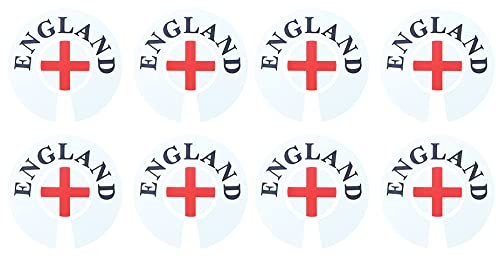Acclaim Jumbo 6 cm England White Black Red Lawn Bowls Identification Stickers Markers 2 Full Sets Of 4 Self Adhesive