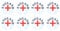 Acclaim Jumbo 6 cm England White Black Red Lawn Bowls Identification Stickers Markers 2 Full Sets Of 4 Self Adhesive