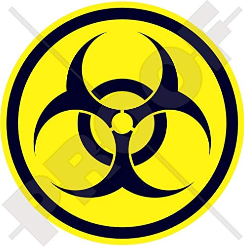 Biohazard Warnaufkleber 140 mm (14 cm) COVID Virus biologische Gefahren Sicherheit Rundel Vinyl Stoßstangenaufkleber, Aufkleber