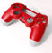 Coque de protection complète en plastique pour manette PS4 JDM-001 (rouge gris)