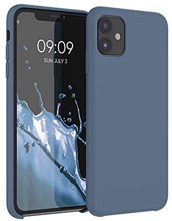 kwmobile Carcasa Compatible con Apple iPhone 11 Funda - Case TPU y Silicona antigolpes - Apto Carga inalámbrica - Pizarra Oscura