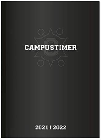 Campustimer Black - A5 Semester-Planer - Studenten-Kalender 2021/2022 - Notiz-Buch - schwarz - Weekly - Alpha Edition