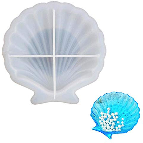 DHER Epoxidharz Formen Kieselgel Epoxidharz Form Shell Silikonform Silikonform GießForm Shell Dish Aufbewahrungsform, Diy Kristall Epoxy Pendel Verwendet FüR Diy Handwerk Dekoration Home Decoration