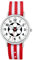 Pacific Time Kinder Armbanduhr Jungen Fußball Zeiger leuchten im Dunkeln Wechsel Textilarmband rot Weiss Analog Quarz 86921