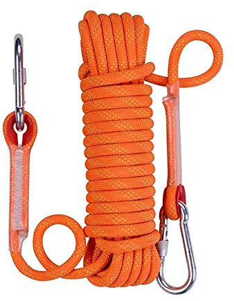 Yimihua Seil Feuerfestes Nylonseil, 10mm Langes, Lebensrettendes Statikseil, Freiluft Fallseil, Kletterseil, Abenteuerseil, Campingrettung, Karabiner, 10m, 20m, 30m, 50m (Color : 10mm, Size : 30m)
