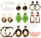 Ohrringe Statement Ohrringe Set Leichte Acryl Creolen Tropfen Baumeln Blatt Boho Chic Ohrringe für Frauen Damen Mädchen 9 Paar