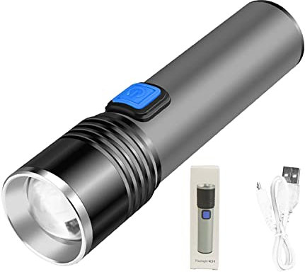 Multifunction 670nM USB Deep Red Light LED Flashlight,Against Deteriorating Eyesight Torch,Specially Designed for Night Activties, Zoomable, Waterproof