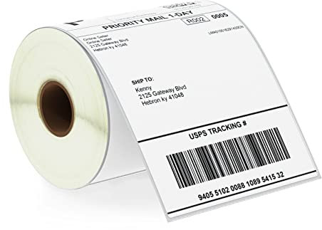 BETCKEY - 102mm x 152mm(4 in x 6 in) Perforierte Leeres Thermotransportetikett Kompatibel mit Zebra und weiteren Druckern [1 Rolle/250 Etiketten]