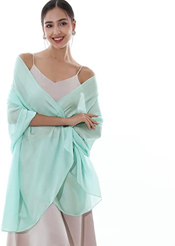 RIIQIICHY Bufanda Pashmina Mujer Foulard de Noche Robó Mujer Festivo Chal Estolas Pañuelos Fular Turquesa