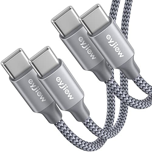 eyjiew USB C auf USB C Kabel [1.2m, 2-Stück], 60W USB-C Ladekabel Nylon Schnellladekabel Typ C Datenkabel für iPhone 16 17 Pro Max, iPhone 15 Pro, Galaxy S24 S23 A55 A25 A15 A71, MacBook Air,Pixel 9