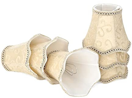 Clip 6pcs sur les abat-jour en lustre de bougies de lustre pour le Nouvel An Home Deco Plafond Pendant Light Shade Abricot Fleur