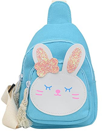 Hiflyer Sling Bag Umhängetasche Brusttasche, Kleiner Rucksack Kleine Sling Bag, Kawaii Tasche Kawaii Rucksack Sling Rucksack, Blau Kaninchen, Sling Rucksäcke