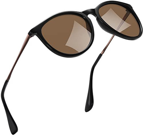 kunchu Sonnenbrille-Damen-Polarisierte-Sonnenbrille-Rund-UV400-im-Retro-Sonnenbrille-für-Damen & Herren Schutz Vintage