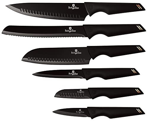 trends4cents Berlinger Haus Messer Set | 6-tlg. antibakteriell umweltfreundlich Kochmesser Brotmesser Santokumesser Allzweckmesser Schälmesser Küche Haushalt (Monaco)