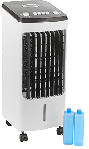 URBNLIVING Portable Air Cooler Fan Ventilation Unit on Wheels with 2 Ice Packs White