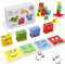Ausdruck Holzwürfel Puzzle, Spiel Puzzle Bauwürfel,Bunte Zauberwürfel Baustein Spielzeug Set,Interaktives Emoji Holzwürfel Puzzle,Pädagogisches Montessori Spielzeug für Kinder Ab 3 Jahren(Rechteck)