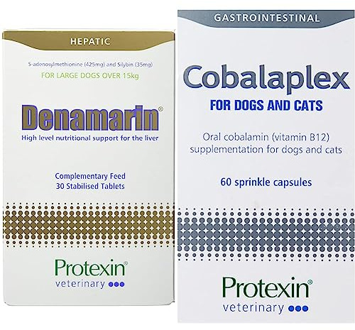 Protexin Denamarin for Large Dogs Tablets 425 mg, Pack of 30 Tablets & Cobalaplex Chicken Flavoured Capsules, 60-Count
