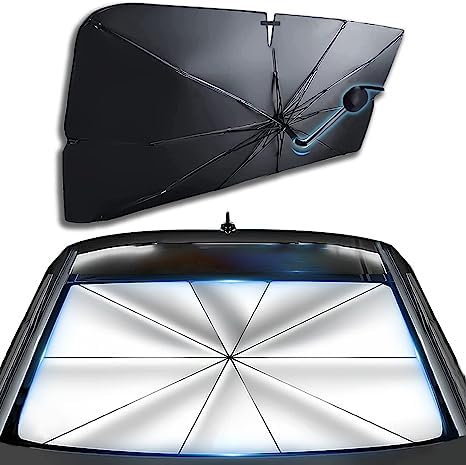 KYHATS Sombrilla Plegable para Parabrisas de Coche, Parasol Delantero para Rotación de 360 Grados, 140 * 80CM, Negro, Compatible con Peugeot 107 108 206 207 208 307 308 406 407 508 607 806