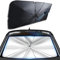 KYHATS Sombrilla Plegable para Parabrisas de Coche, Parasol Delantero para Rotación de 360 Grados, 140 * 80CM, Negro, Compatible con Peugeot 107 108 206 207 208 307 308 406 407 508 607 806