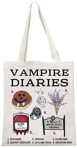 Vampir-TV-Show-inspiriertes Geschenk, TVD Mystic Falls, Geschenk, Vampir-Partyzubehör, Tasche für Vampir-Fans, Vampir-Tragetasche, Einheitsgröße, modisch