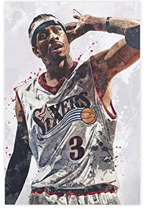 ZAPORA Allen Iverson Poster Basketballspieler (2) Leinwand Poster Wandkunst Dekor Druck Bild Gemälde für Wohnzimmer Schlafzimmer Dekoration ungerahmt 30 x 45 cm