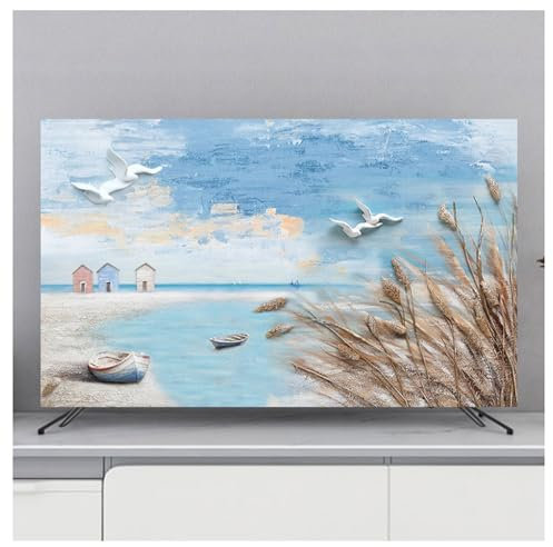 BLUEZY TV-Abdeckung für den Innenbereich, TV/PC-Schutzhülle, kompatibel mit PC, Desktop-Computer und TV-Bildschirm, Staubdichte TV-Abdeckung weiches Polyestergewebe C,75in