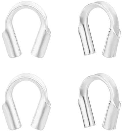 Beebeecraft 1 Box 20 Stück 0.6 mm Loch U Förmiger Drahtschutz Aus Sterlingsilber Kabeldrahtschutz Fadenschutz Schlaufenschutz Für Halsketten Armbänder Schmuck Basteln