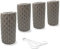Virsus 4 Evaporatori d'acqua per termosifoni in Ceramica 9039, misura 8x3,5x18 cm, Umidificatore con motivo a onda e gancio a forma di S (Grigio)