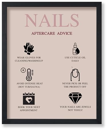 Poster Master Nails Aftercare Advice Poster - Manicure Print - Fashion Art - Trendy Art - Gift for Men, Women & Fashionista - Chic Pop Art Decor for Salon, Spa or Nail Bar - 8x10 UNFRAMED Wall Art