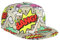 Flat Bill Baseballkappe, 3D-Comic-Pop-Elemente, flache Krempe, verstellbare Snapback-Kappen, lässiger Papa-Hut, Trucker-Hüte für Männer und Frauen, Schwarz, Schwarz , One size