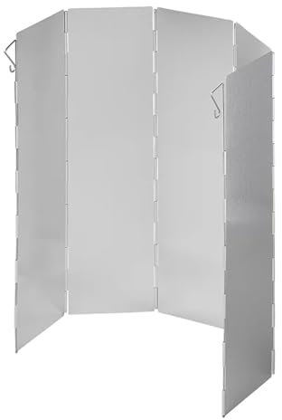 APT Koch-Windschutz für Gaskocher Camping Aluminium Windschutz faltbar 49 x 26/36 cm Kochwindschutz (49 x 36 cm)