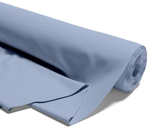Stoff Baumwollstoff Meterware 5 M x 160 cm - Stoffe zum Nähen Meterware Baumwolle Fabric Dekostoff leichter Nähstoff für Kinder Modestoff 8. Schmutziges Blau