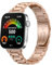 GIOPUEY Correas Compatible con Huawei Watch Fit 3/4/4 Pro, Acero inoxidable La Correa [Resistente al Desgaste] Pulsera - rose gold