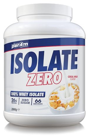 Per4m Isolate Zero Premium Whey Protein Powder | Superior Flavour Ultra Filtered + Amino Acids | Fast Absorbing Zero Sugar Gluten Free Shake for Lean Muscle & Recovery (2kg, Cereal Milk)